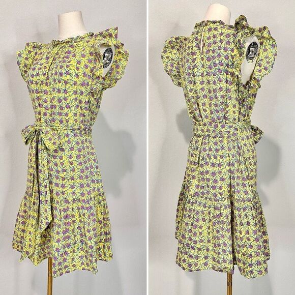 Banjanan Bulbul Mini Dress Sz M Boho Cottagecore Preppy Floral - Picture 5 of 13